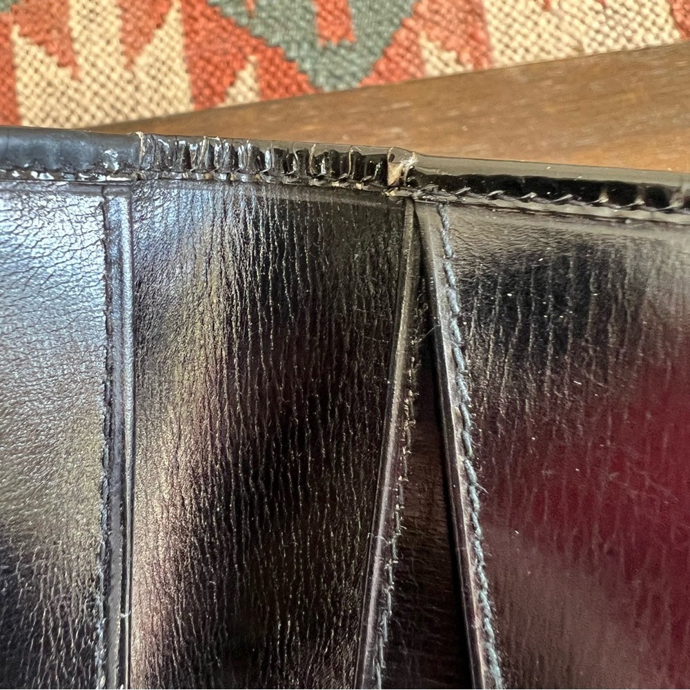 Gucci Tri Fold Web Detail Horsebit Black Patent Leather Vintage Wallet - Picture 14 of 17